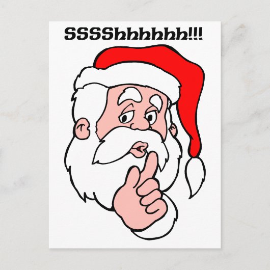 Cartes Pour Fêtes Annuelles Secret Père Noël Sssshhh ! ! (Devant)