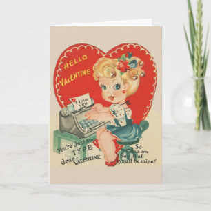 Cartes Pour Fêtes Annuelles Secrétaire vintage et rédacteur en chef Valentine
