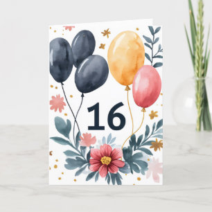 Cartes Pour Fêtes Annuelles Seize Ballons Fleurs