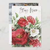 Cartes Pour Fêtes Annuelles Séjour Chaud - Fleurs de vacances (Devant / Derrière)