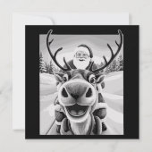 Cartes Pour Fêtes Annuelles Selfie de rennes amusant Noël Père Noël (Devant)