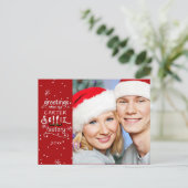 Cartes Pour Fêtes Annuelles sELFie Greetings, Changeable Red Background (Debout devant)