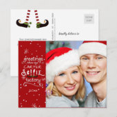 Cartes Pour Fêtes Annuelles sELFie Greetings, Changeable Red Background (Devant / Derrière)