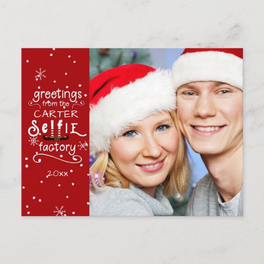 Cartes Pour Fêtes Annuelles sELFie Greetings, Changeable Red Background (Devant)