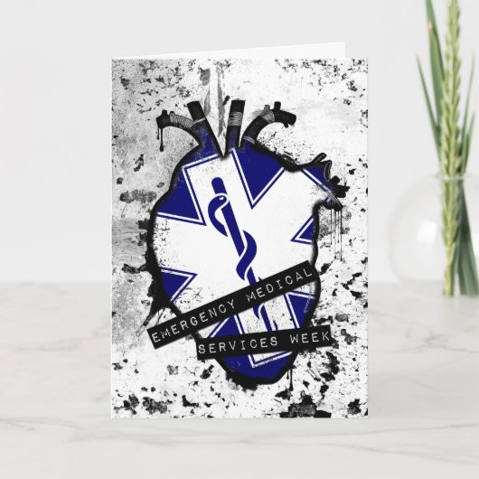 Cartes Pour Fêtes Annuelles semaine de services médicaux de secours (Devant)