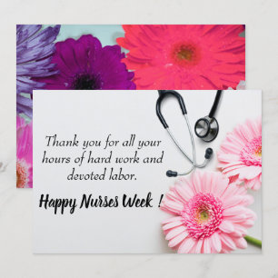 Cartes Pour Fêtes Annuelles Semaine des infirmières joyeuse Fleur de daisy ros