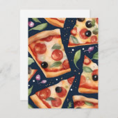 Cartes Pour Fêtes Annuelles Semaine nationale de la pizza E - Aquarelles (Devant / Derrière)