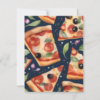 Cartes Pour Fêtes Annuelles Semaine nationale de la pizza E - Aquarelles