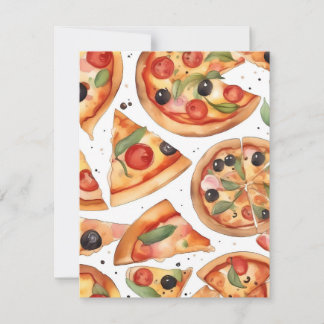 Cartes Pour Fêtes Annuelles Semaine nationale de la pizza F - Aquarelles
