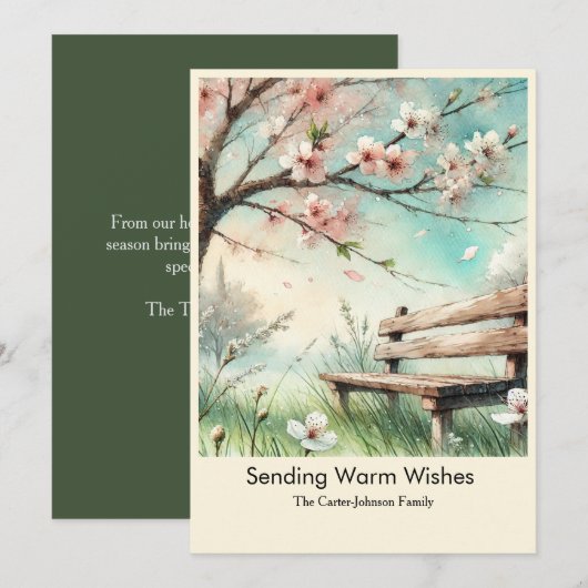 Cartes Pour Fêtes Annuelles Sending Warm Wishes (Devant / Derrière)