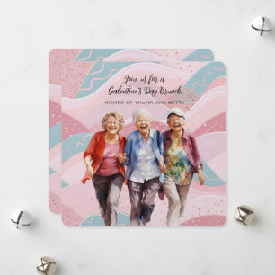 Cartes Pour Fêtes Annuelles Senior Ladies Galentine's Day Brunch