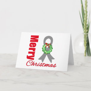 Cartes Pour Fêtes Annuelles Sensibilisation au cancer du cerveau Joyeux ruban
