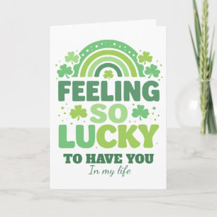 Cartes Pour Fêtes Annuelles Sentiment si chanceux Rétro Saint-Patrick Arc-en-c