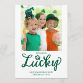 Cartes Pour Fêtes Annuelles Sentiment si chanceux, Saint-Patrick moderne Photo (Devant)