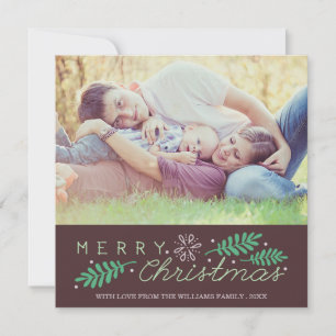 Cartes Pour Fêtes Annuelles Sentimental Joyeux Noël mignonne Feuille photo