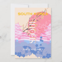 Séoul Corée du Sud Travel Art, Pastel
