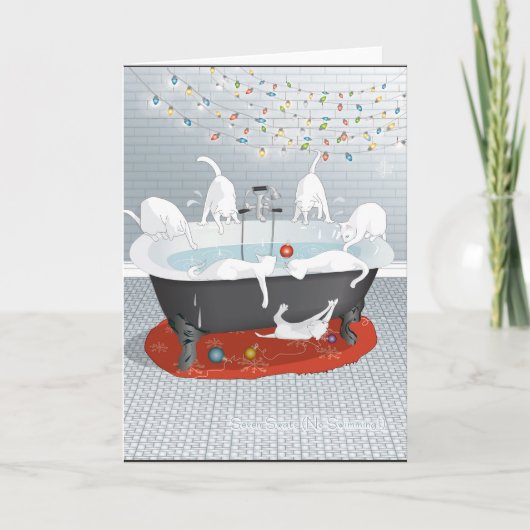 Cartes Pour Fêtes Annuelles Sept frappe, aucune natation ! Vacances (Devant)