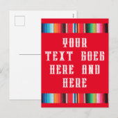 Cartes Pour Fêtes Annuelles Serape de couverture de poncho mexicain Holiday Ca (Devant / Derrière)