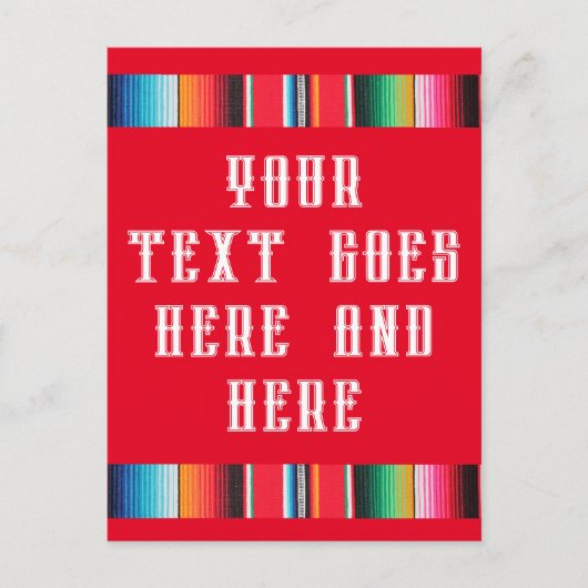 Cartes Pour Fêtes Annuelles Serape de couverture de poncho mexicain Holiday Ca (Devant)