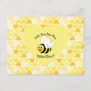 Cartes Pour Fêtes Annuelles Serez-Vous Ma Saint-Valentin ? Coeurs jaunes