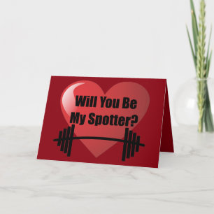 Cartes Pour Fêtes Annuelles Serez-vous mon Spotter Valentine's Day Fitness