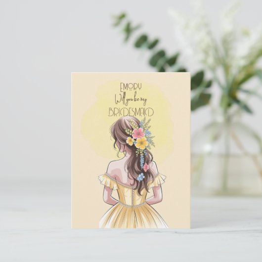 Cartes Pour Fêtes Annuelles Serez-Vous Notre Femme D'Accueil Floral (Debout devant)