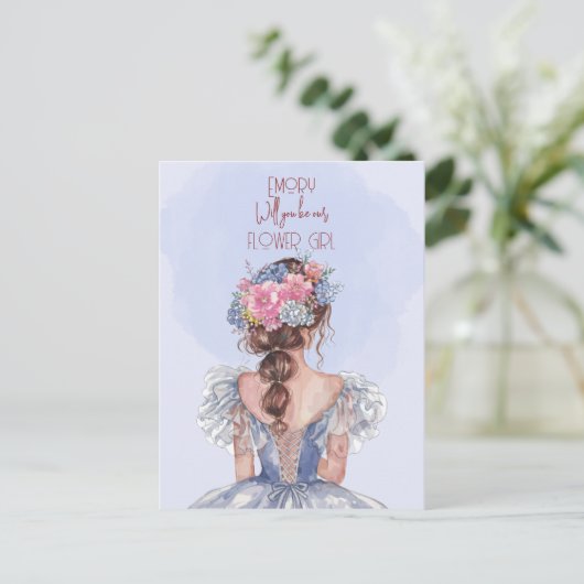 Cartes Pour Fêtes Annuelles Serez-Vous Notre Fille Fleur Floral (Debout devant)
