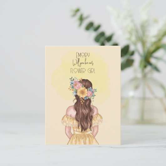 Cartes Pour Fêtes Annuelles Serez-Vous Notre Fille Fleur Floral (Debout devant)