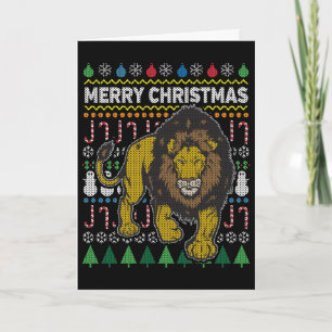 Cartes Pour Fêtes Annuelles Série Lion Ugly Christmas Sweat Wildlife