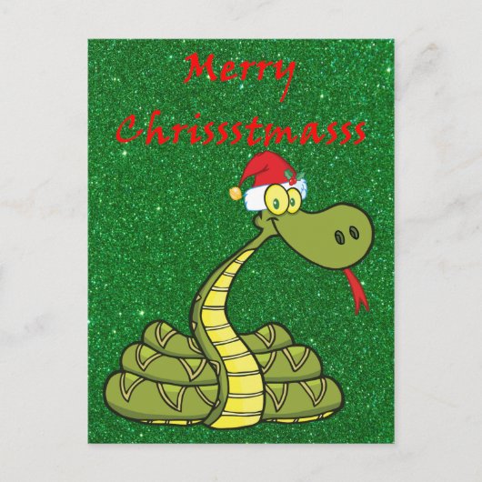 Cartes Pour Fêtes Annuelles serpent de noël à santa hat (Devant)