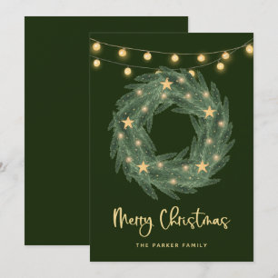 Cartes Pour Fêtes Annuelles Serre de Noël avec aurore sur le vert