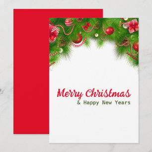 Cartes Pour Fêtes Annuelles Serre de Noël et ampoules rouges, et présente