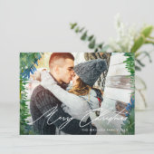 Cartes Pour Fêtes Annuelles Serre Russe Deux Photo Joyeux Script de Noël (Debout devant)