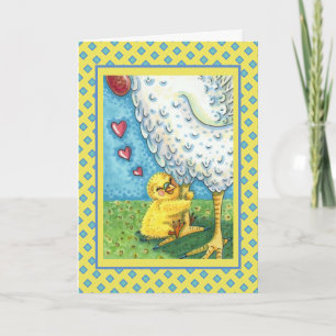 CARTES POUR FÊTES ANNUELLES SERRER TA MAMAN DANS TES BRAS, JOLI POUSSIN ADORE