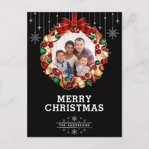 Cartes Pour Fêtes Annuelles Serrure De Noël Et Flocon De Neige Photo