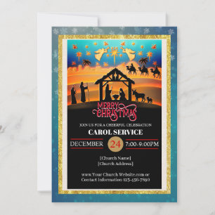 Cartes Pour Fêtes Annuelles Service de chant de Noël de l'église chrétienne re