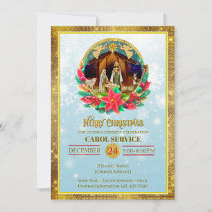 Cartes Pour Fêtes Annuelles Service de chant de Noël de l'église chrétienne re