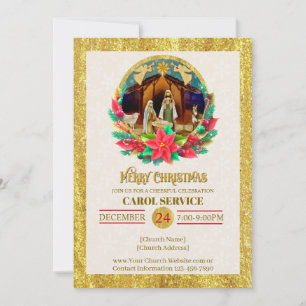Cartes Pour Fêtes Annuelles Service de chant de Noël de l'église chrétienne re
