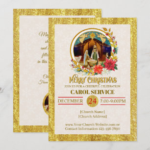 Cartes Pour Fêtes Annuelles Service de chant de Noël de l'église chrétienne re