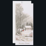 Cartes Pour Fêtes Annuelles Service d'église de Noël Vintage<br><div class="desc">Scène Retro Vintage de neige Noël Eglise Silent Night Carte de vacances.</div>