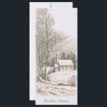 Cartes Pour Fêtes Annuelles Service d'église de Noël Vintage<br><div class="desc">Scène Retro Vintage de neige Noël Eglise Silent Night Carte de vacances.</div>