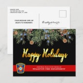 Cartes Pour Fêtes Annuelles Service d'incendie Emblem Thin Red Line Christmas (Devant / Derrière)