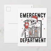 Cartes Pour Fêtes Annuelles Service d'urgence Skeleton Nuring Coffee Lover (Devant / Derrière)