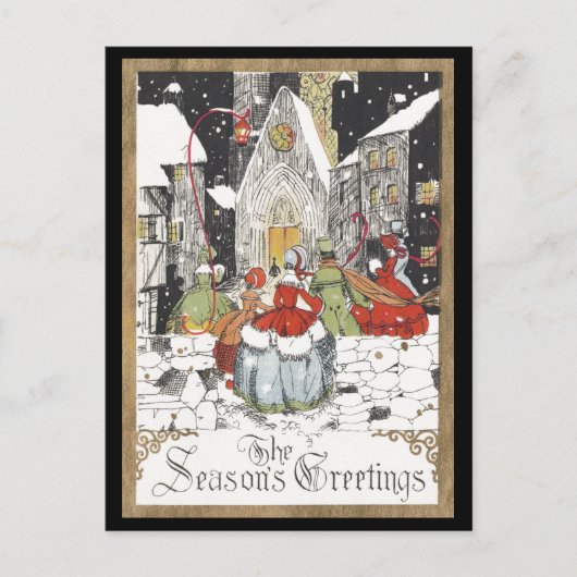 Cartes Pour Fêtes Annuelles Services de Noël à l'église Ye Olde (Devant)