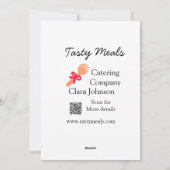 Cartes Pour Fêtes Annuelles Services de restauration ajouter nom QR code site  (Dos)