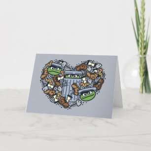Cartes Pour Fêtes Annuelles Sesame Sesame Oscar le Grouch Doodle Cœur