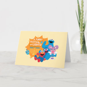Cartes Pour Fêtes Annuelles Sesame Street Une fête poilue des lumières !
