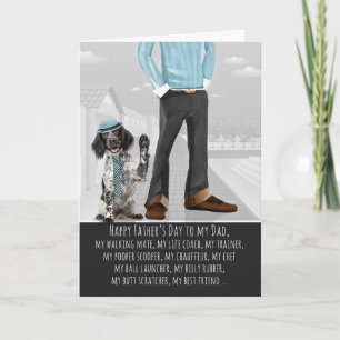 Cartes Pour Fêtes Annuelles Setter Anglais Chien et Papa pour la Fête des Père