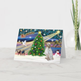 Cartes Pour Fêtes Annuelles Setter anglais magique de Noël