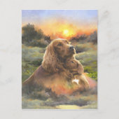 Cartes Pour Fêtes Annuelles setter irlandais avec chiot (Devant)